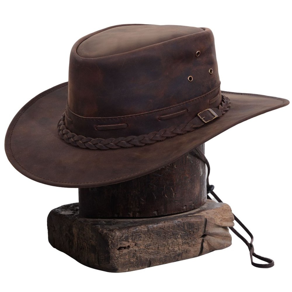 Rustic  Leather Hat  Cowboy, Cowgirl Hat Western Hat For Men & Women